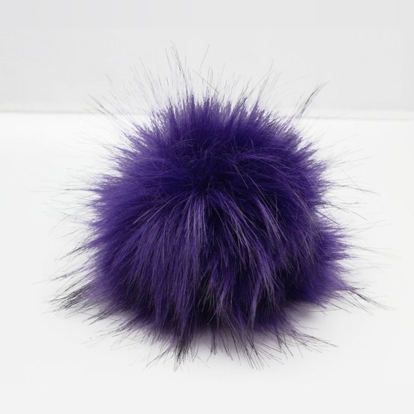 $6 Add-on Removable Dark Purple Pompom with Snap - Picture 1 of 1